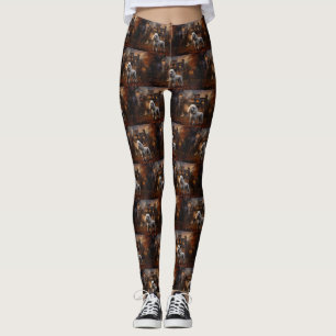 Poodle Halloween Scary Leggings