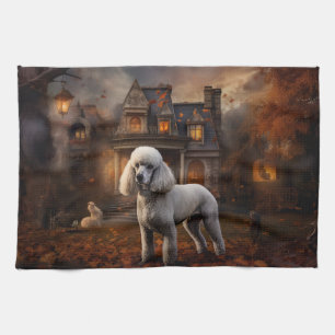 Poodle Halloween Scary Tea Towel