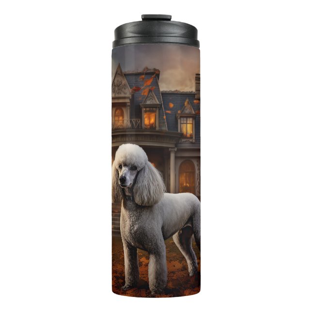 Poodle Halloween Scary Thermal Tumbler (Front)