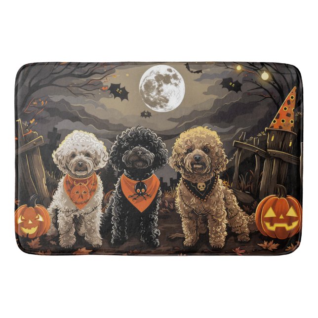 Poodle Halloween Spooky Bath Mat (Front)