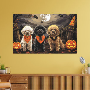 Poodle Halloween Spooky Canvas Print