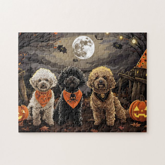 Poodle Halloween Spooky Jigsaw Puzzle (Horizontal)