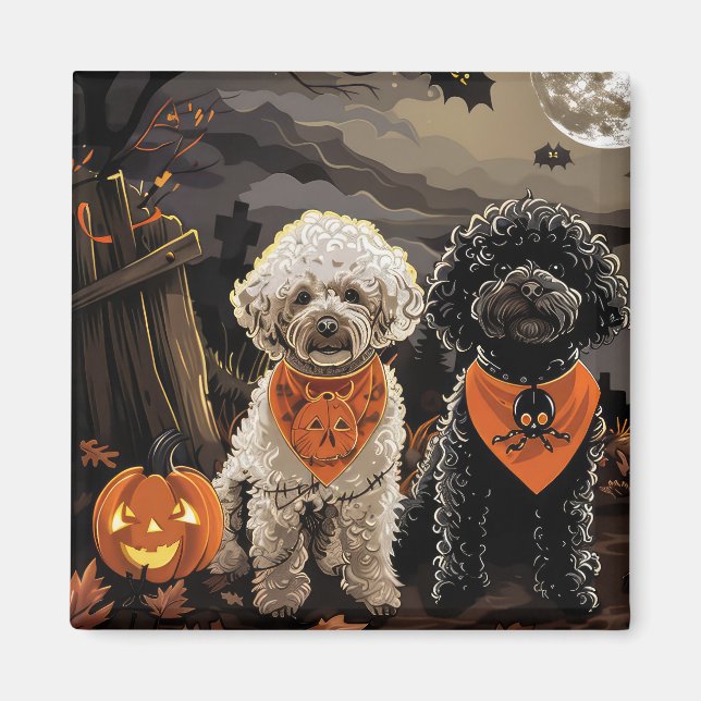 Poodle Halloween Spooky Magnet (Front)