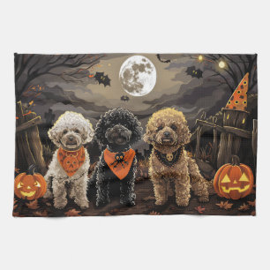 Poodle Halloween Spooky Tea Towel