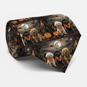 Poodle Halloween Spooky Tie