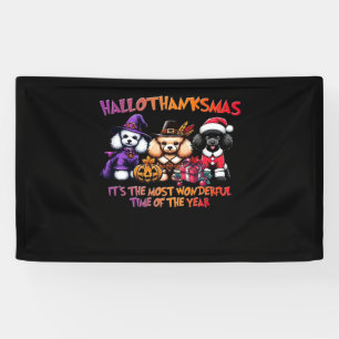 Poodle Halloween Thanksgiving Christmas Classic T- Banner