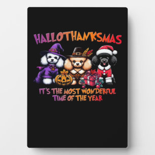 Poodle Halloween Thanksgiving Christmas Classic T- Plaque