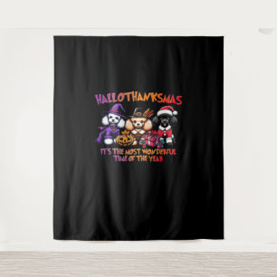 Poodle Halloween Thanksgiving Christmas Classic T- Tapestry