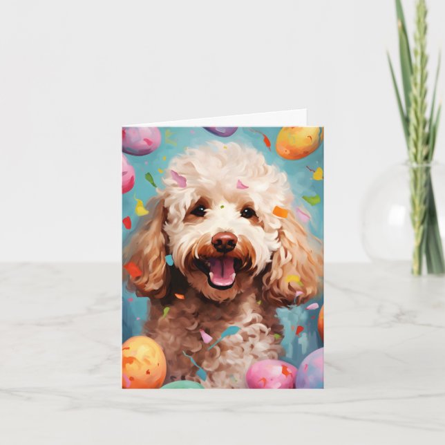 Poodle Happy Easter Card (Front)