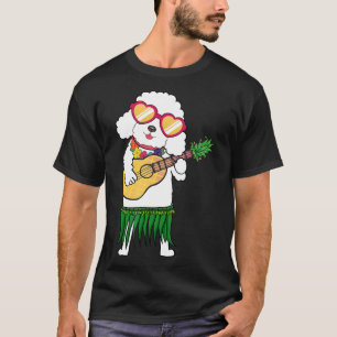 Poodle Hawaiian Costume Playing Ukulele Summer Gif T-Shirt