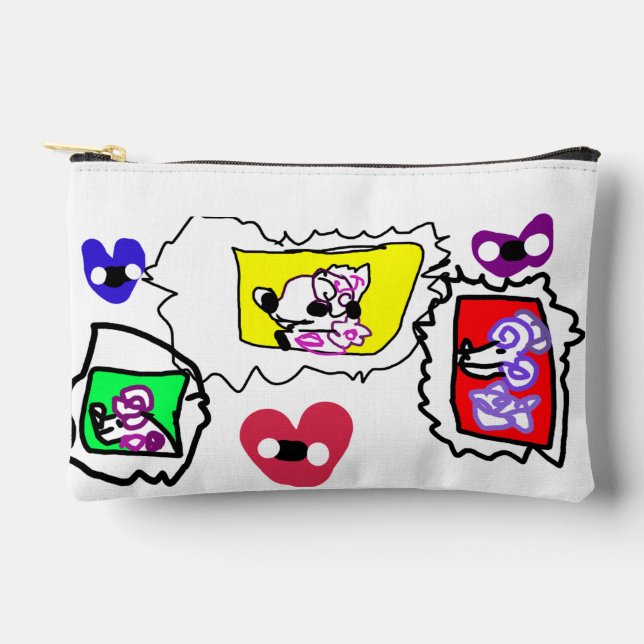 Poodle heart  accessory pouch (Front)