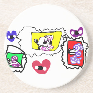 Poodle heart coaster