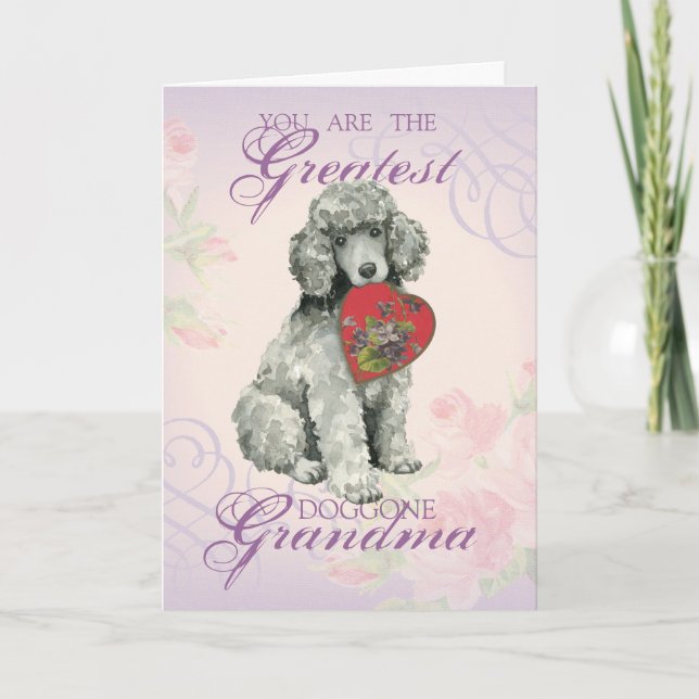 Poodle Heart Grandma Card (Front)