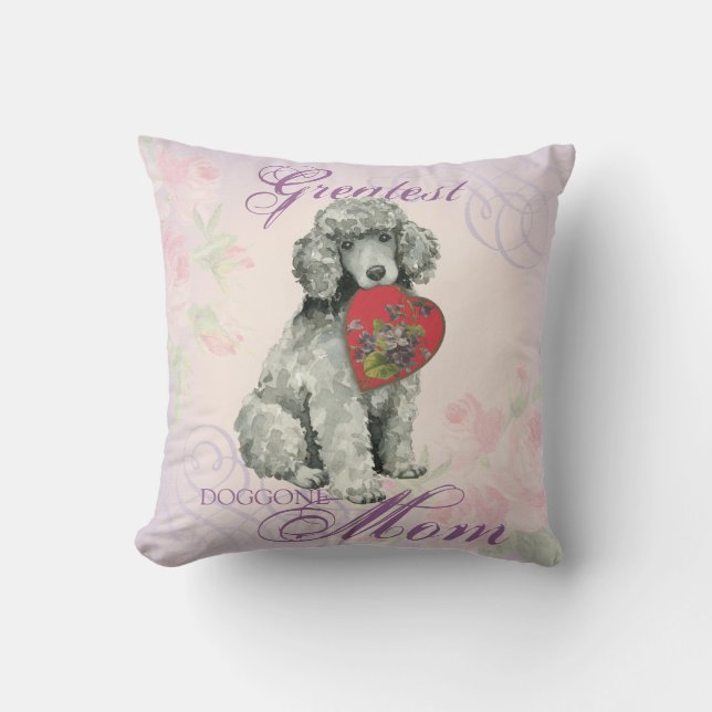 Poodle Heart Mum Cushion (Front)