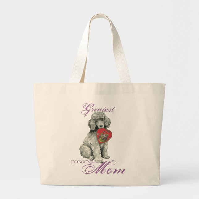 Poodle Heart Mum Large Tote Bag (Front)