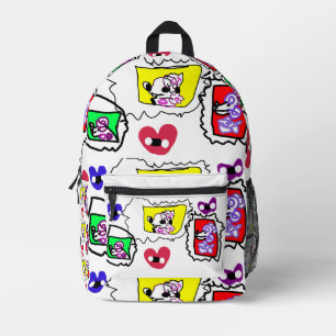 Poodle heart printed backpack