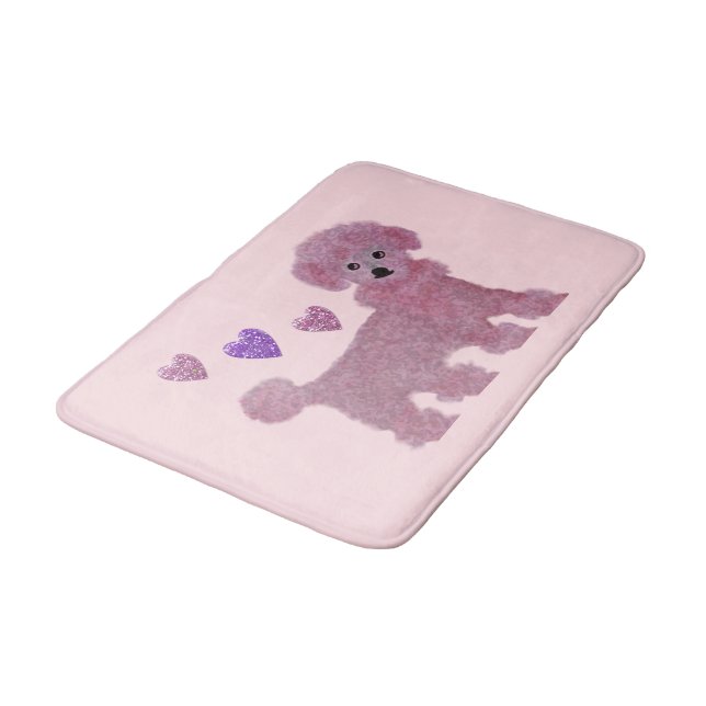 Poodle Hearts Bath Mat (Angled)
