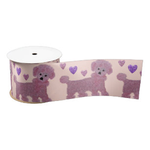 Poodle Hearts Satin Ribbon
