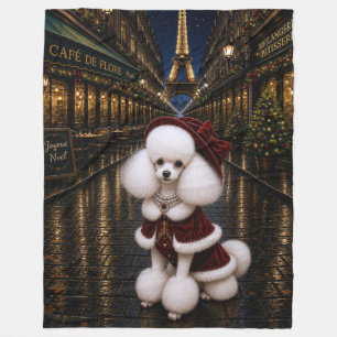 Poodle Holiday Fleece Blanket