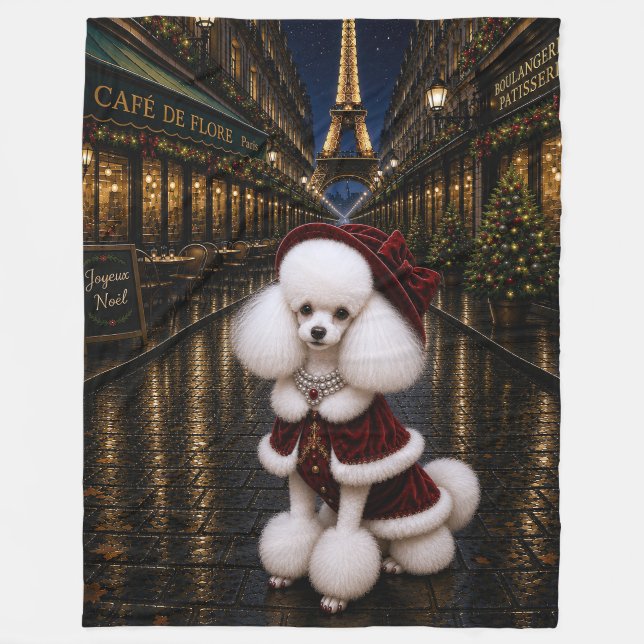  Poodle Holiday  Fleece Blanket (Front)
