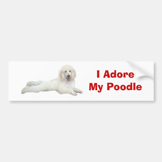 Poodle I Adore Bumper Sticker (Front)