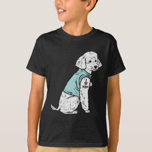 Poodle I Love Mum Tattoo Cute Pet Dog Owner Lover  T-Shirt