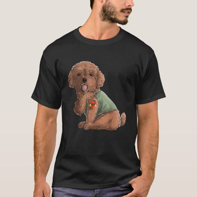 Poodle I Love Mum Tattoo Dog Shirt Funny Mothers D (Front)