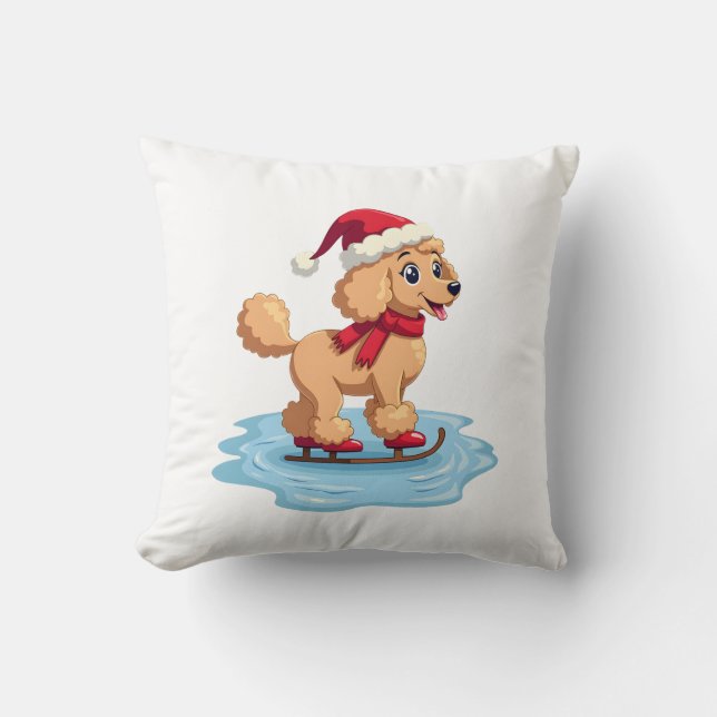 Poodle Ice Skater Cushion (Front)