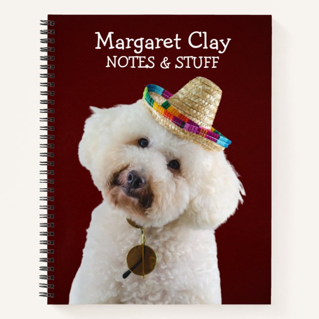 Poodle in a straw hat  notebook (Front)