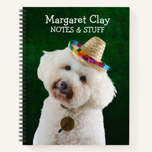 Poodle in a straw hat  notebook (Front)