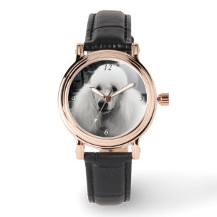 Poodle in black and white wrist watch