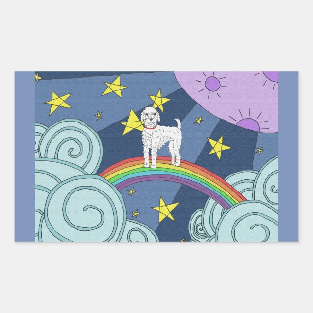 Poodle In Dreamland Rectangular Sticker (Front)