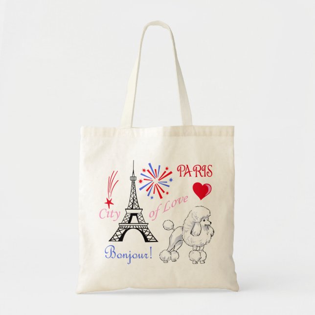 Poodle in Paris Tote Bag (Front)