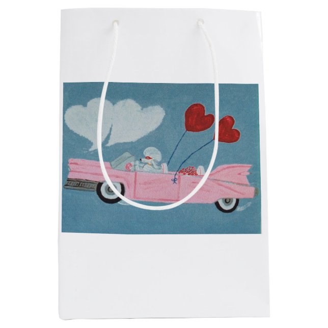 Poodle in Pink Convertible Medium Gift Bag (Front)