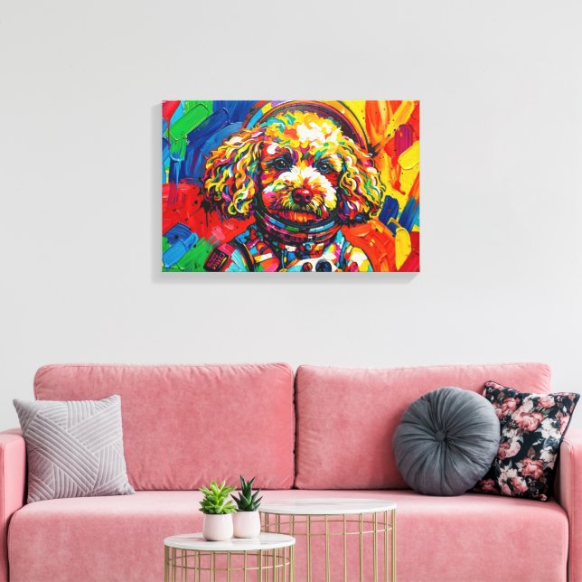 POODLE IN SPACE-3 CANVAS PRINT (Insitu(LivingRoom))