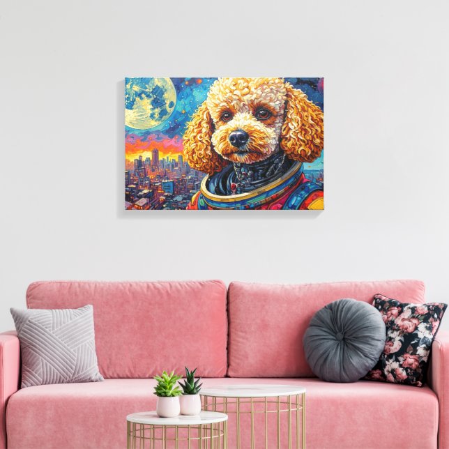 POODLE IN SPACE-6 CANVAS PRINT (Insitu(LivingRoom))