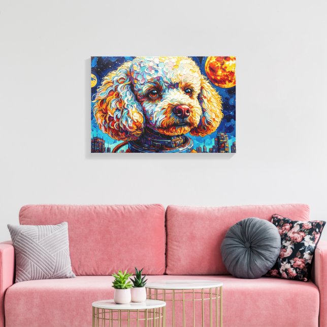POODLE IN SPACE-7 CANVAS PRINT (Insitu(LivingRoom))
