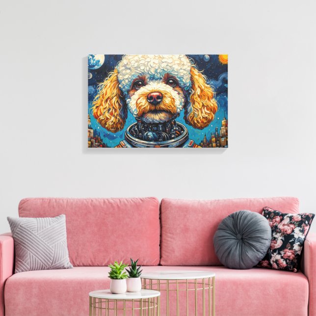 POODLE IN SPACE-9 CANVAS PRINT (Insitu(LivingRoom))