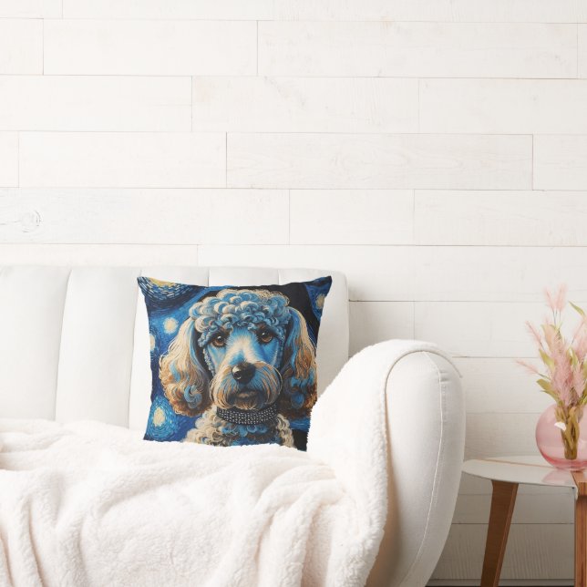 Poodle in Starry Night Cushion (Couch)