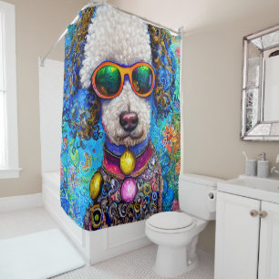 Poodle in Style Shower Curtain