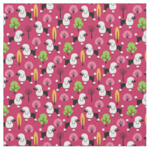 Poodle in the park fabric