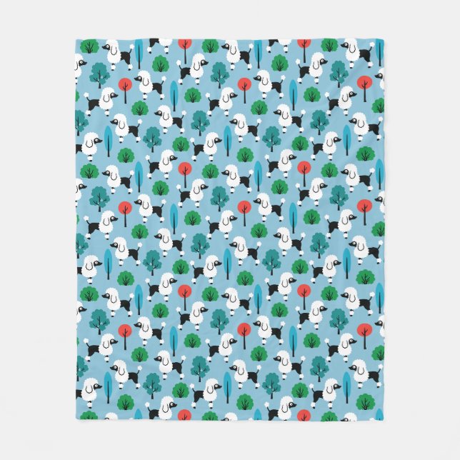 Poodle in the park fleece blanket (Front)