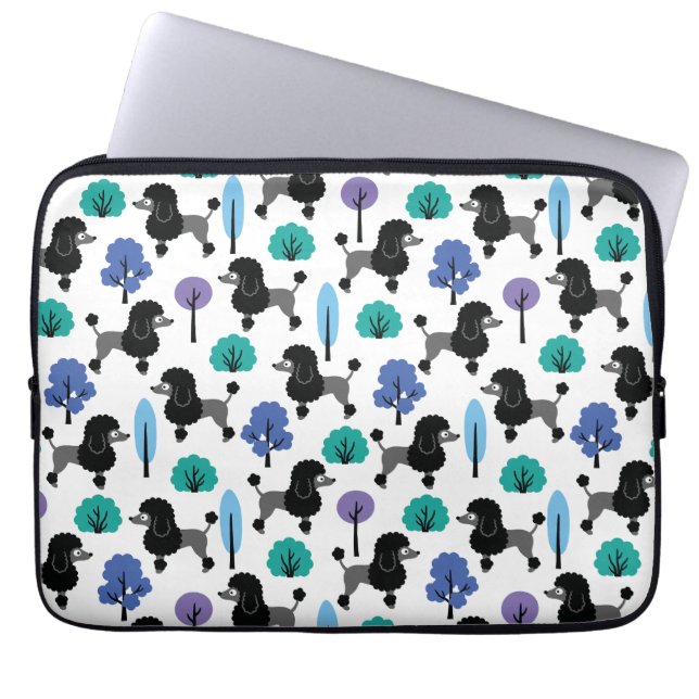 Poodle in the park laptop sleeve (Front)