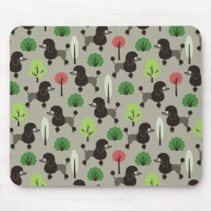Poodle in the park mouse mat