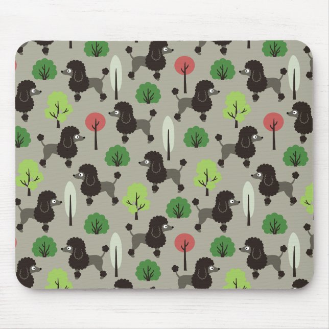 Poodle in the park mouse mat (Front)