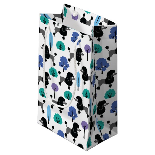 Poodle in the park. small gift bag (Front Angled)
