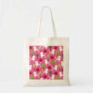 Poodle in the park tote bag