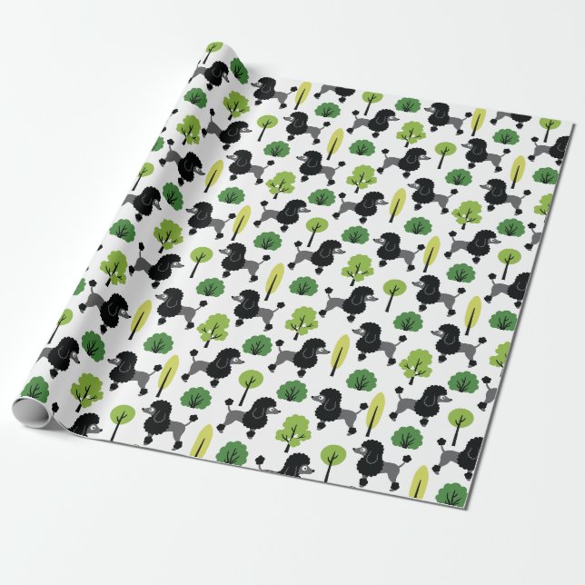 Poodle in the park Wrapping Paper (Unrolled)