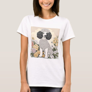 Poodle in Whimsical Flowers  T-Shirt