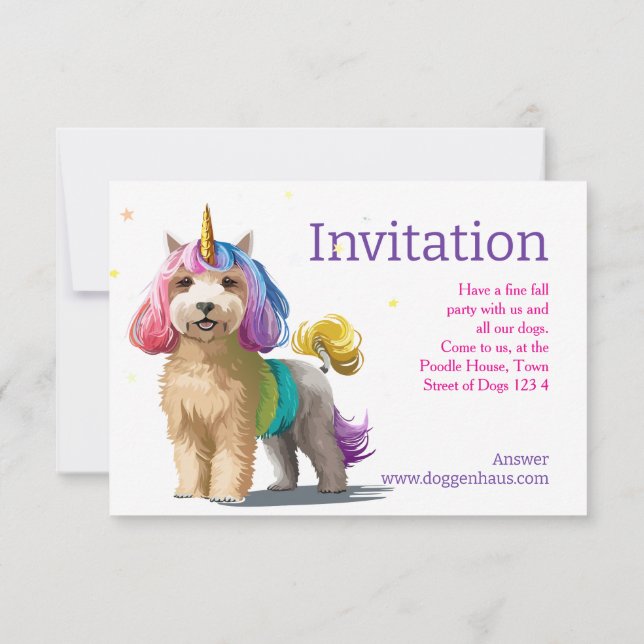 Poodle Invitations (Back)